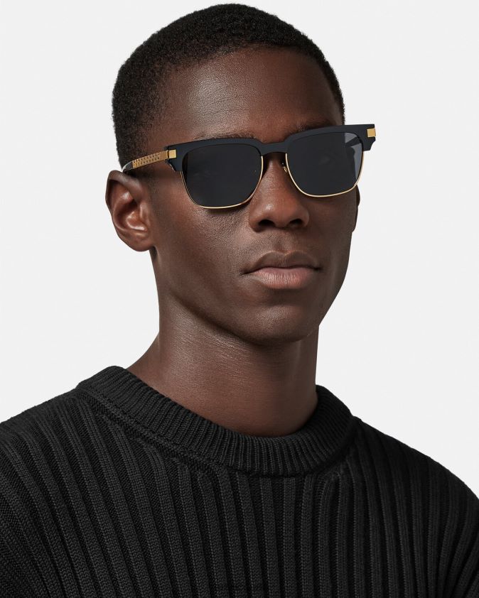 رجال النظارات الشمسية اليونانية Versace أسود 0FVD2J1680 مُكَمِّلات