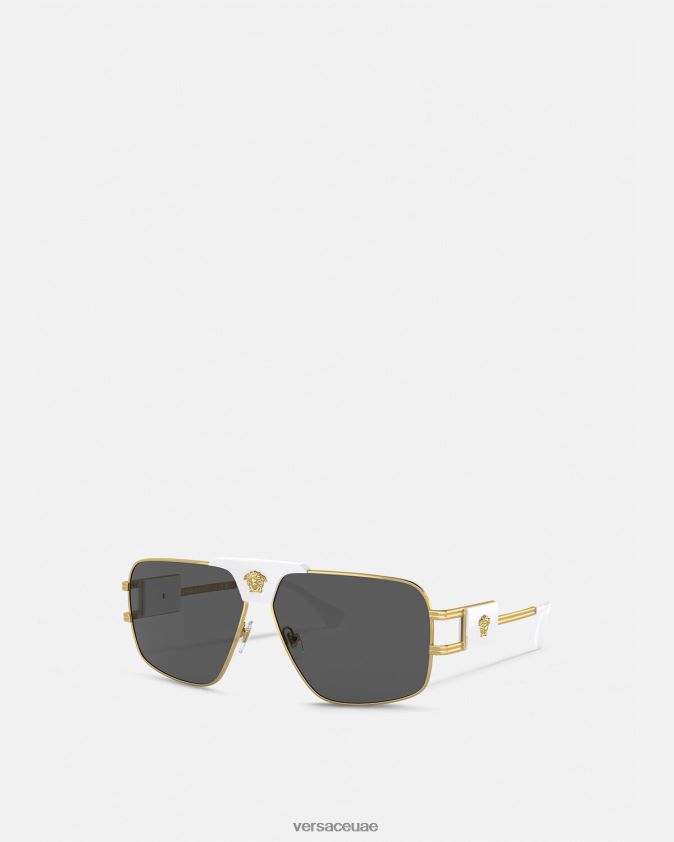 رجال مشروع خاص النظارات الشمسية الطيار Versace أبيض 0FVD2J1682 مُكَمِّلات
