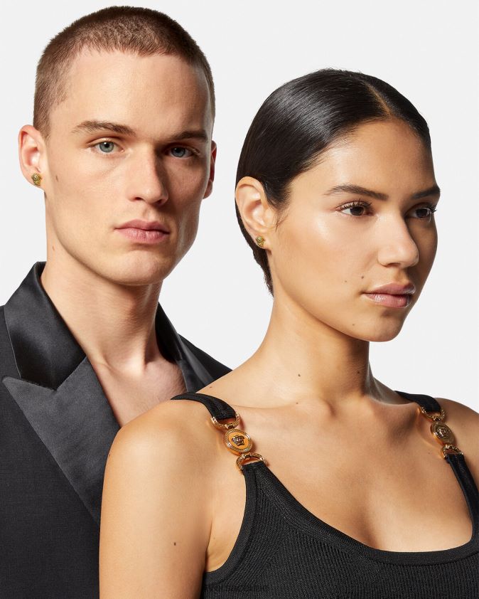 رجال أقراط ميدوسا Versace الذهب الدافئ 0FVD2J1689 مُكَمِّلات