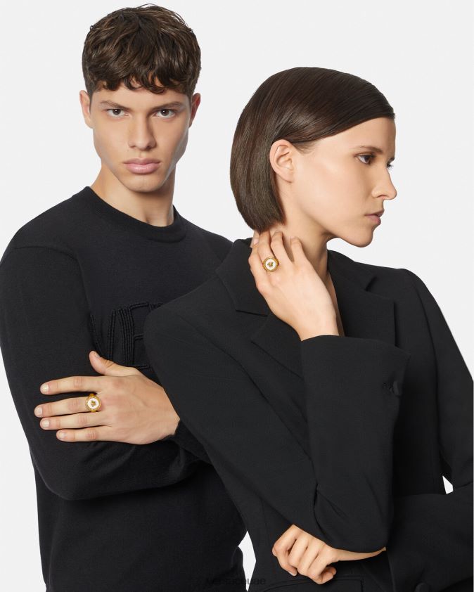رجال خاتم ميدوسا المينا Versace الذهب والأبيض 0FVD2J1693 مُكَمِّلات