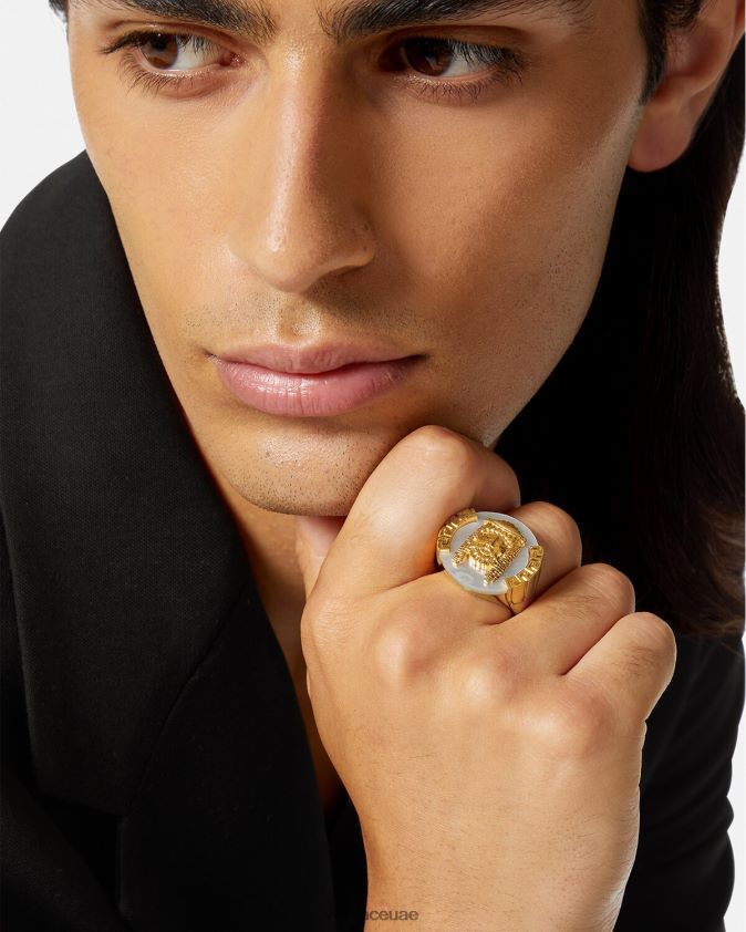 رجال خاتم لا ماشيرا من عرق اللؤلؤ Versace أبيض 0FVD2J1695 مُكَمِّلات