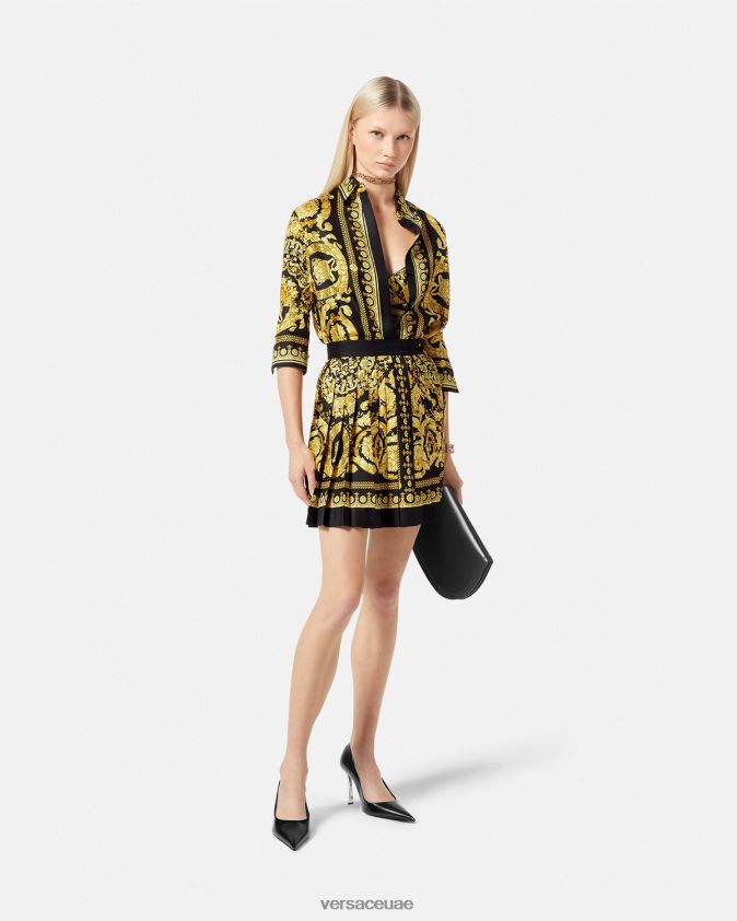 نحيف تنورة من الحرير بكسرات باروكو Versace مطبعة 0FVD2J170 ملابس