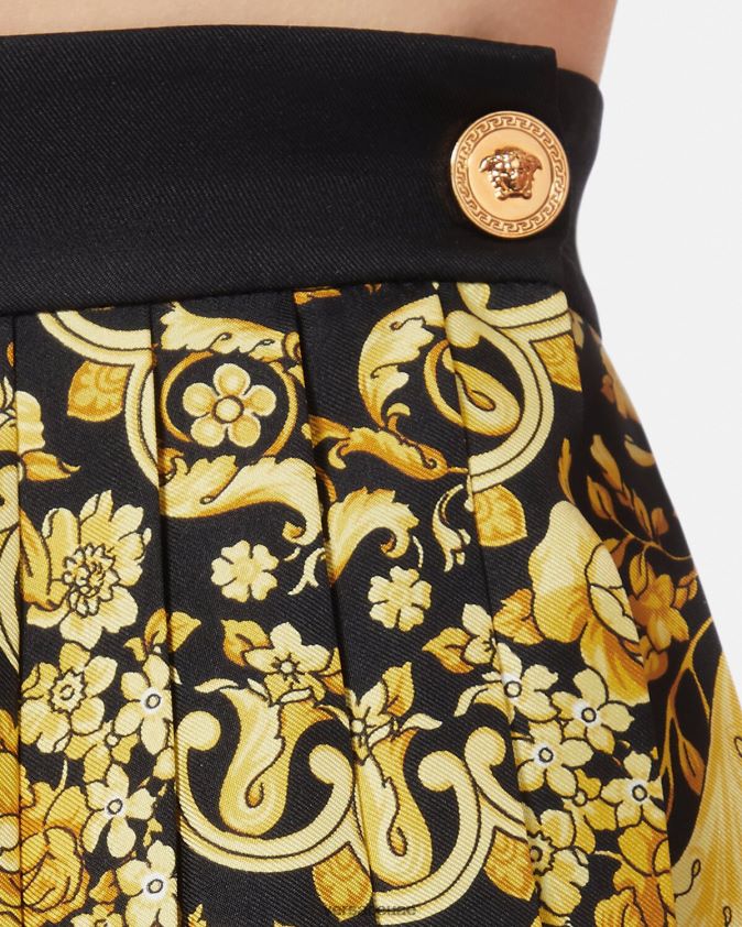 نحيف تنورة من الحرير بكسرات باروكو Versace مطبعة 0FVD2J170 ملابس