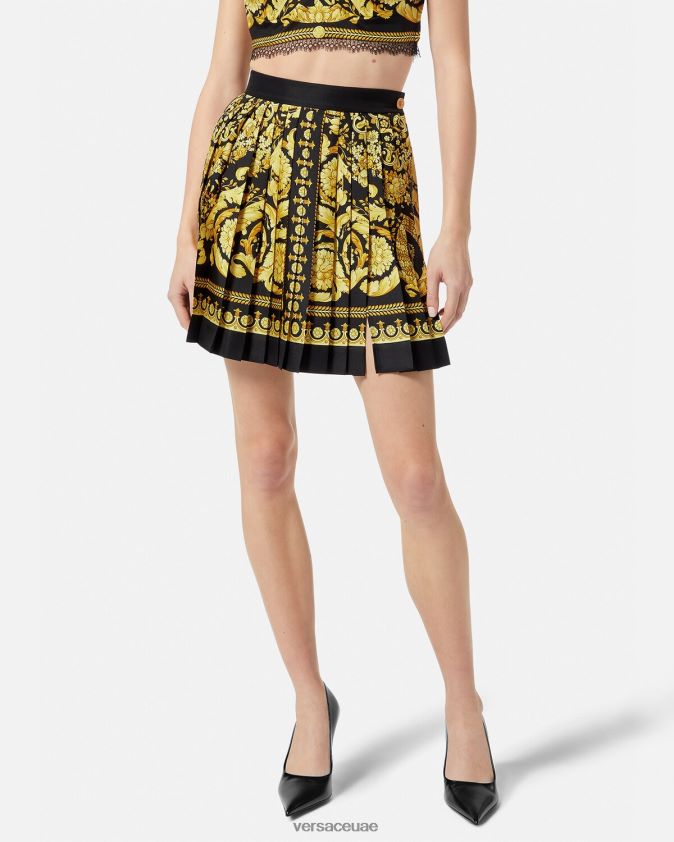 نحيف تنورة من الحرير بكسرات باروكو Versace مطبعة 0FVD2J170 ملابس