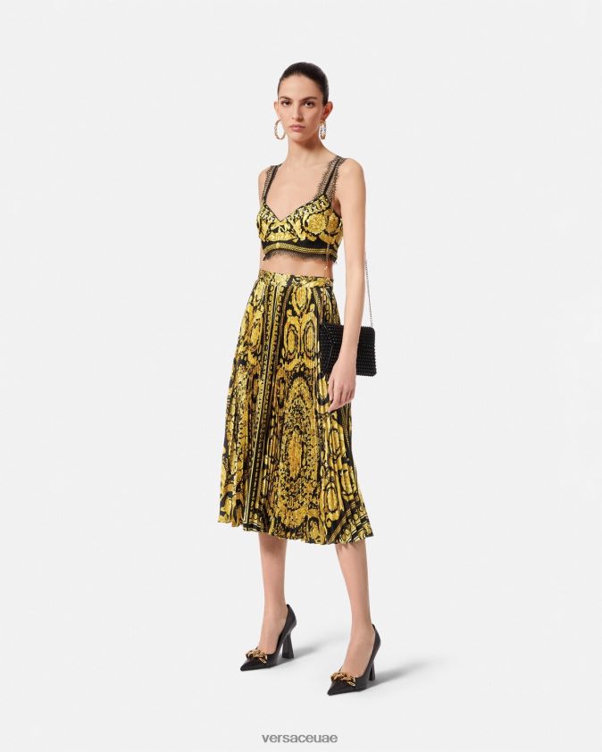 نحيف تنورة ميدي بكسرات باروكو Versace مطبعة 0FVD2J171 ملابس