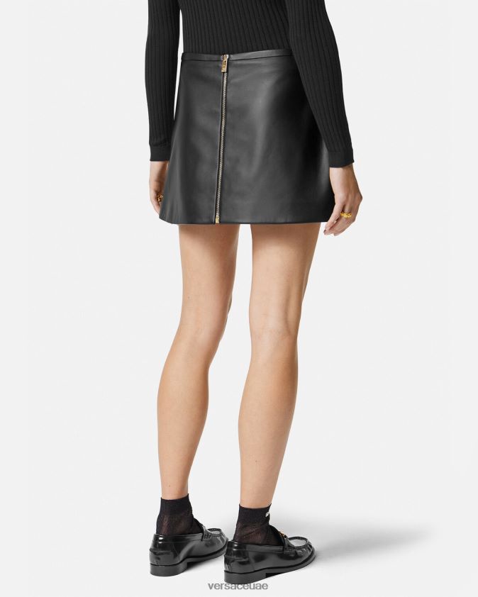 نحيف تنورة جلدية صغيرة ميدوسا Versace أسود 0FVD2J172 ملابس