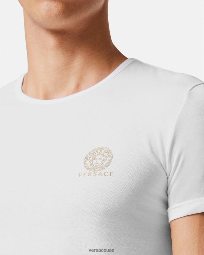 رجال قميص ميدوسا Versace أبيض 0FVD2J1733 الملابس الداخلية وملابس البحر