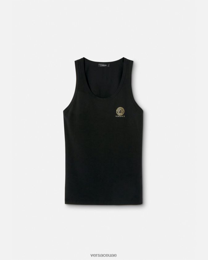 رجال ميدوسا قميص بلا أكمام Versace أسود 0FVD2J1734 الملابس الداخلية وملابس البحر