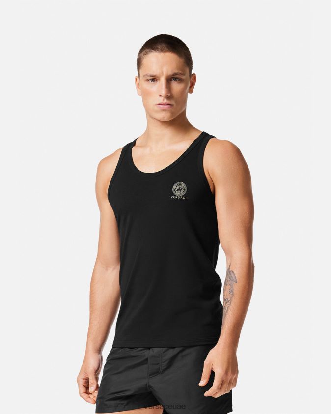 رجال ميدوسا قميص بلا أكمام Versace أسود 0FVD2J1734 الملابس الداخلية وملابس البحر