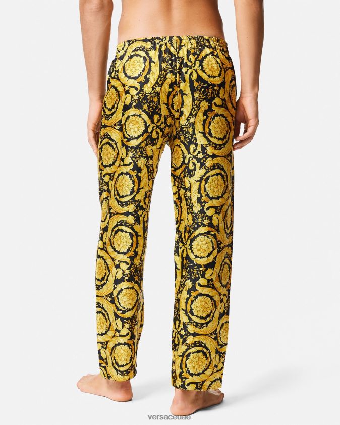 رجال بنطال بيجامة حرير بطبعة الباروك Versace مطبعة 0FVD2J1736 الملابس الداخلية وملابس البحر