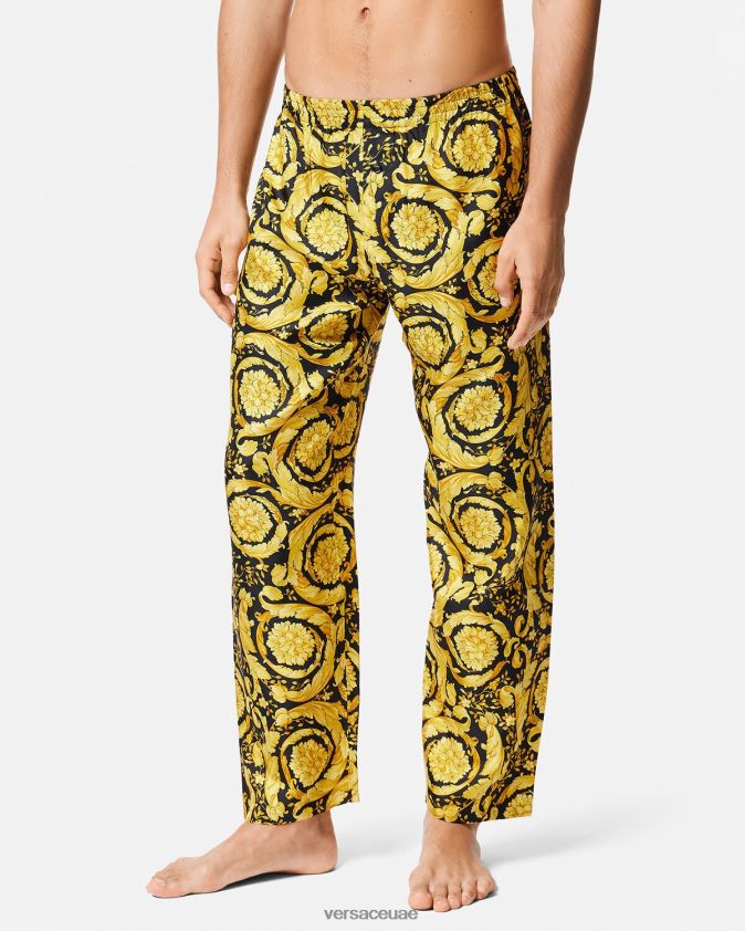 رجال بنطال بيجامة حرير بطبعة الباروك Versace مطبعة 0FVD2J1736 الملابس الداخلية وملابس البحر