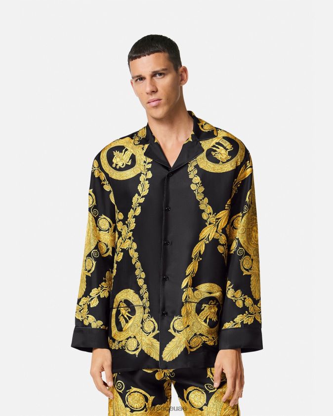 رجال بلوزة بيجامة باروكية من ماشيرا Versace مطبعة 0FVD2J1741 الملابس الداخلية وملابس البحر