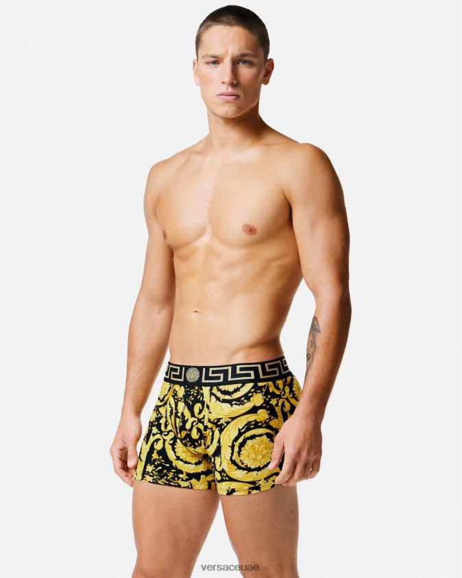 رجال جذوع باروكو طويلة Versace أسود 0FVD2J1748 الملابس الداخلية وملابس البحر