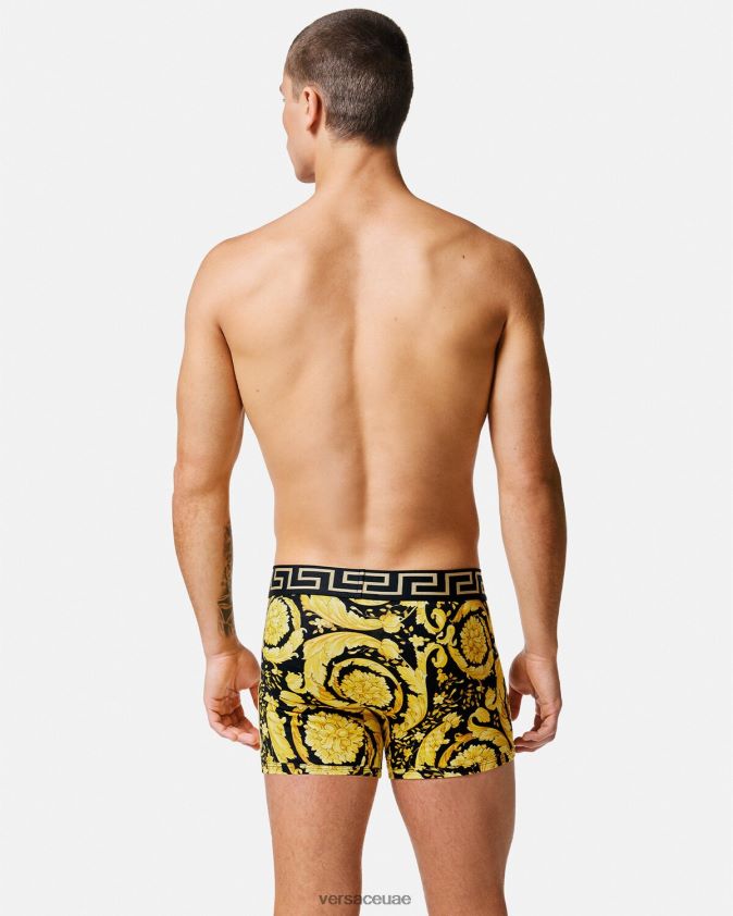 رجال جذوع باروكو طويلة Versace أسود 0FVD2J1748 الملابس الداخلية وملابس البحر