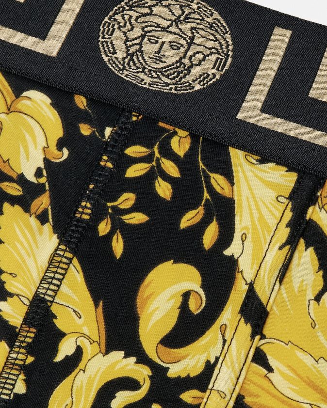 رجال جذوع باروكو طويلة Versace أسود 0FVD2J1748 الملابس الداخلية وملابس البحر