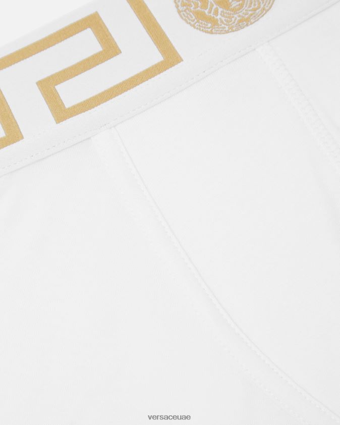 رجال جذوع الحدود اليونانية Versace ذهب ابيض 0FVD2J1758 الملابس الداخلية وملابس البحر