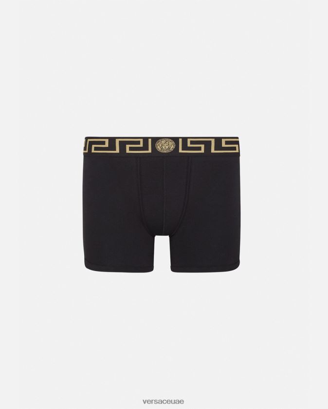 رجال الحدود اليونانية جذوع طويلة Versace أسود 0FVD2J1765 الملابس الداخلية وملابس البحر