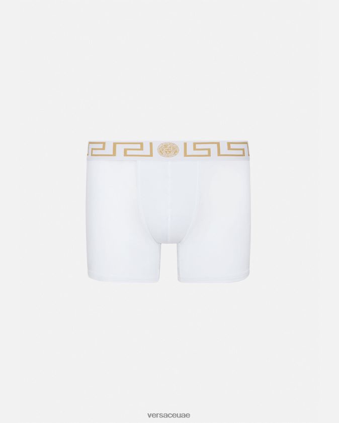 رجال الحدود اليونانية جذوع طويلة Versace ذهب ابيض 0FVD2J1767 الملابس الداخلية وملابس البحر