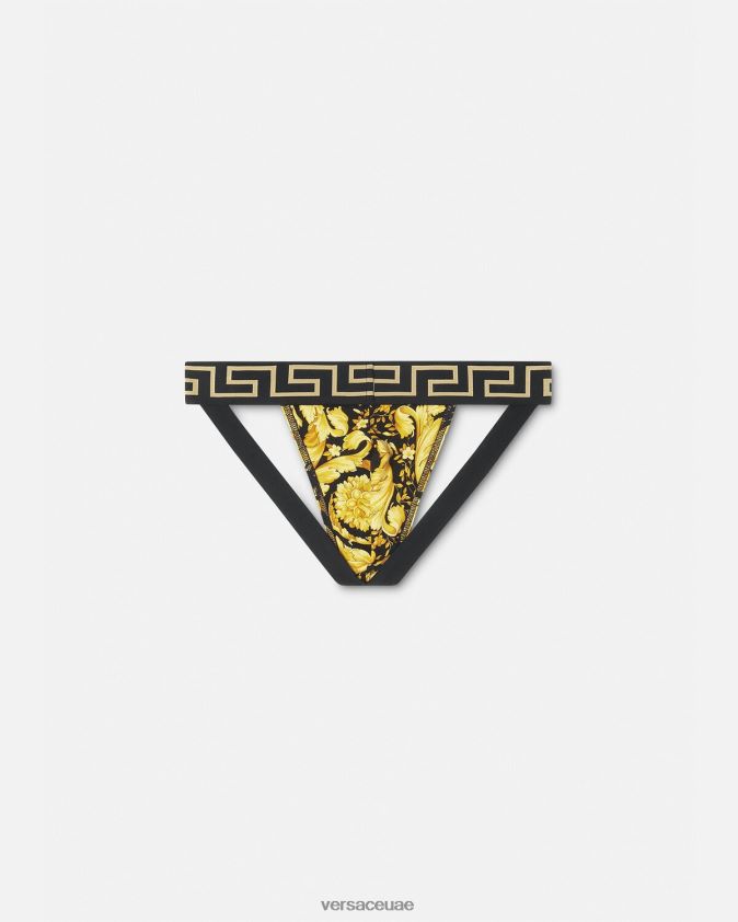 رجال حزام رياضي باروكو Versace أسود 0FVD2J1768 الملابس الداخلية وملابس البحر