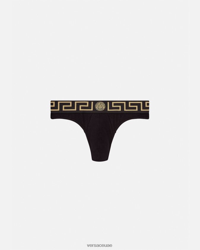 رجال ثونغ الحدود اليونانية Versace أسود 0FVD2J1770 الملابس الداخلية وملابس البحر