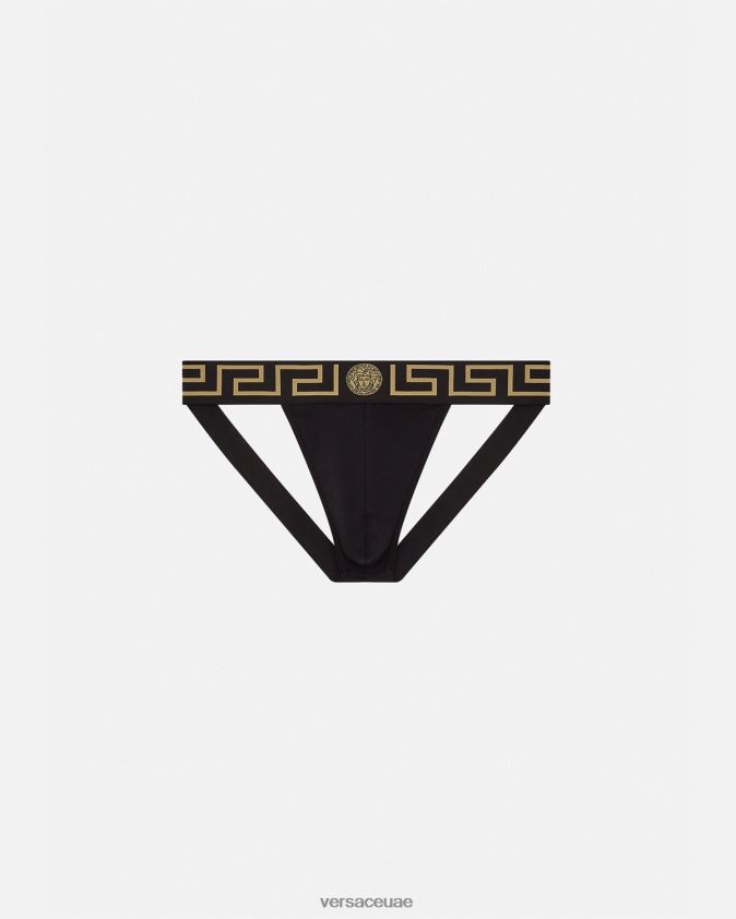 رجال حزام رياضي على الحدود اليونانية Versace أسود 0FVD2J1774 الملابس الداخلية وملابس البحر