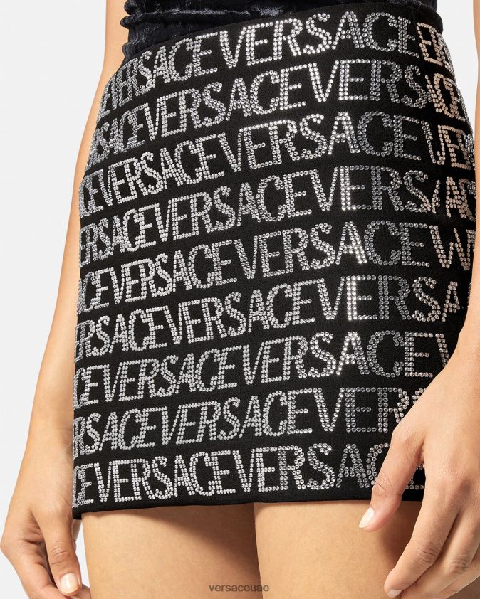 نحيف تنورة صغيرة من الكريستال Versace أسود 0FVD2J177 ملابس