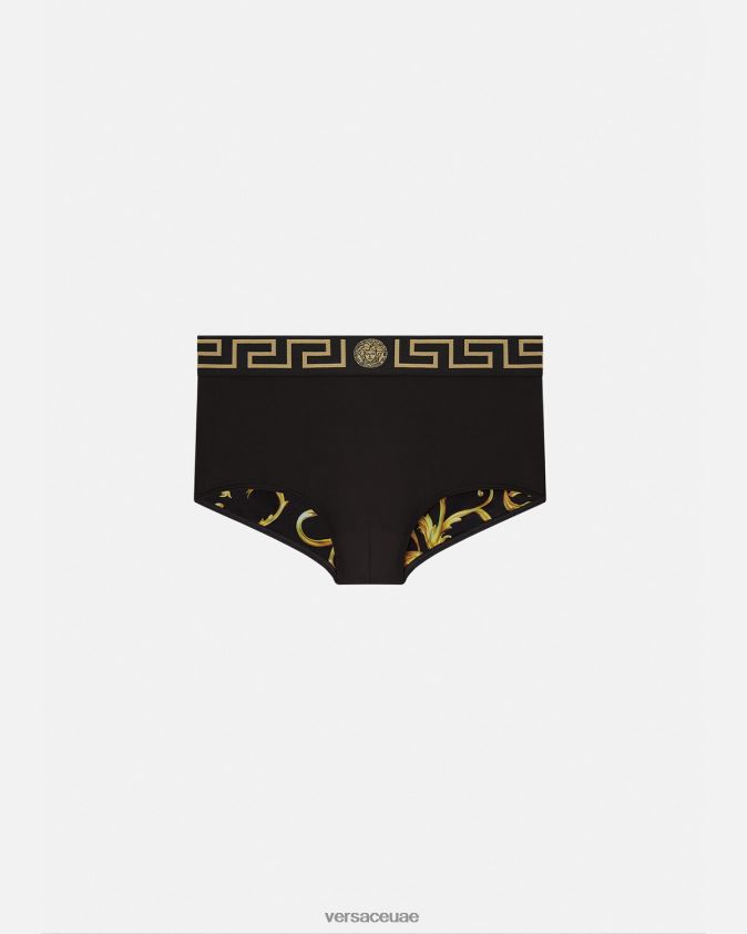 رجال سراويل السباحة على الحدود اليونانية Versace أسود 0FVD2J1807 الملابس الداخلية وملابس البحر