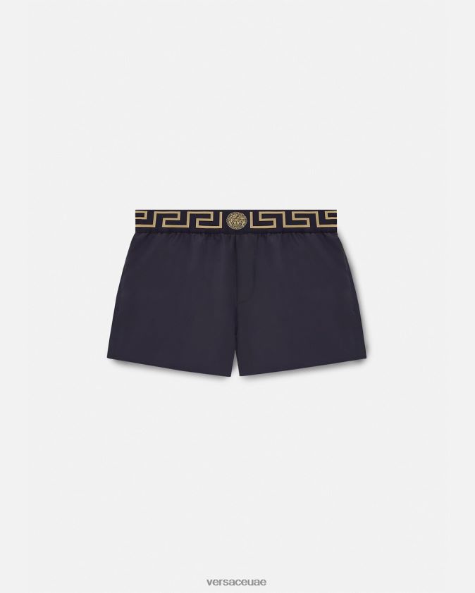 رجال سراويل السباحة الحدود اليونانية Versace أزرق 0FVD2J1809 الملابس الداخلية وملابس البحر