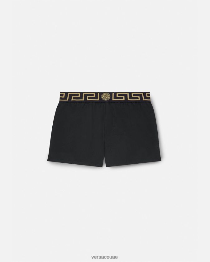 رجال سراويل السباحة الحدود اليونانية Versace أسود 0FVD2J1813 الملابس الداخلية وملابس البحر
