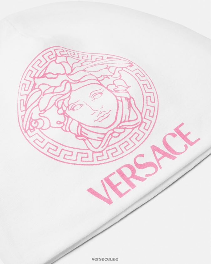 أطفال قبعة ميدوسا للأطفال Versace الأبيض والوردي 0FVD2J1817 مُكَمِّلات