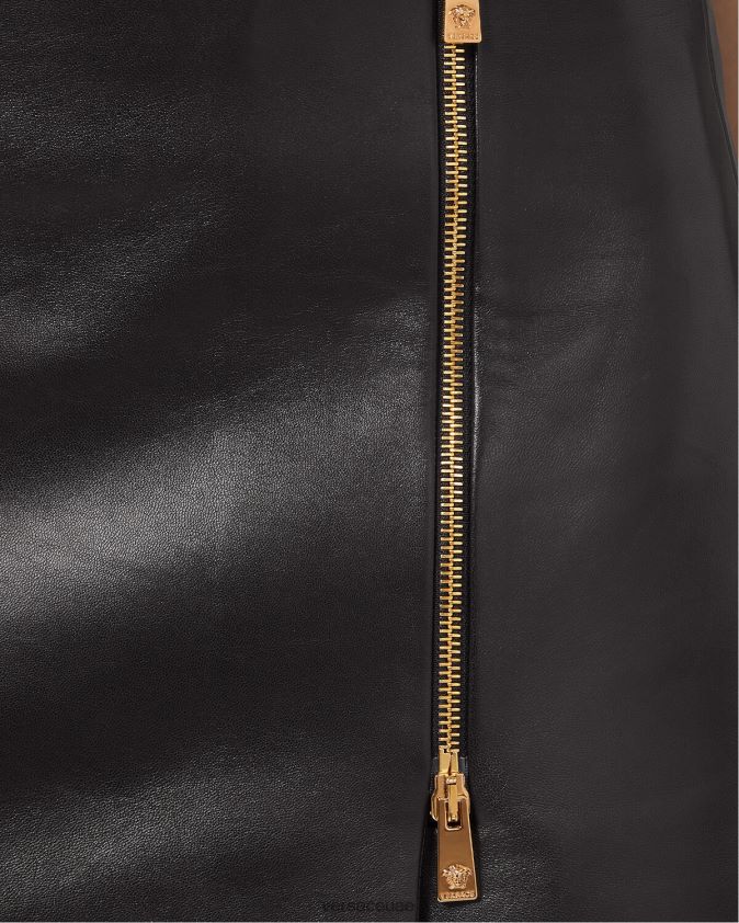 نحيف تنورة جلدية صغيرة ميدوسا Versace أسود 0FVD2J181 ملابس