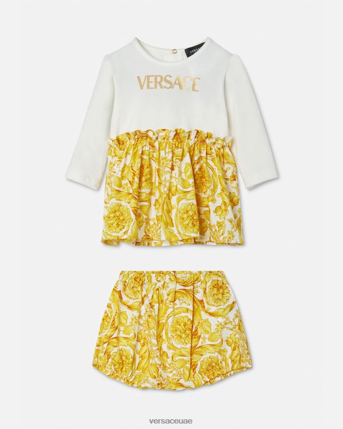 أطفال مجموعة ملابس الطفل باروكو Versace ذهب ابيض 0FVD2J1822 ملابس