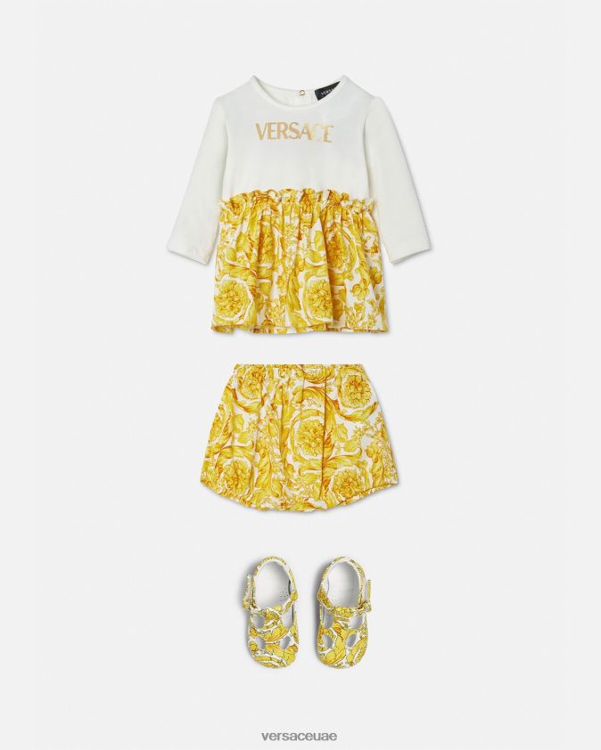 أطفال مجموعة ملابس الطفل باروكو Versace ذهب ابيض 0FVD2J1822 ملابس