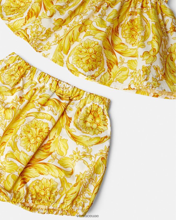 أطفال مجموعة ملابس الطفل باروكو Versace ذهب ابيض 0FVD2J1822 ملابس