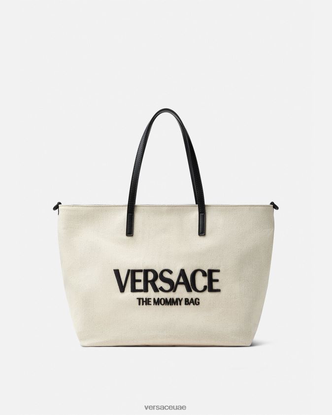 أطفال حقيبة مفرش تغيير الحفاضات بشعار الماركة Versace أبيض أسود 0FVD2J1850 أكياس