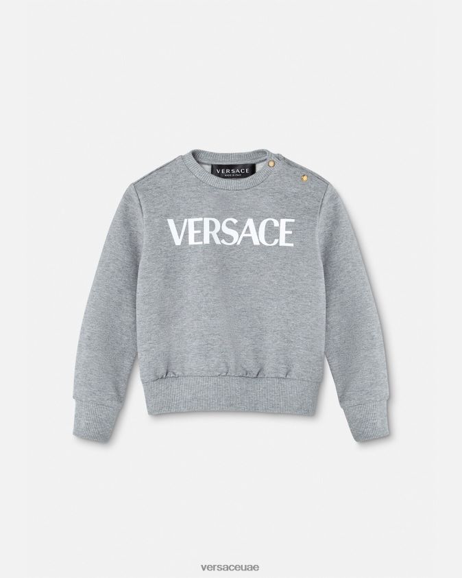 أطفال سويت شيرت بشعار الماركة للأطفال Versace رمادي 0FVD2J1856 ملابس