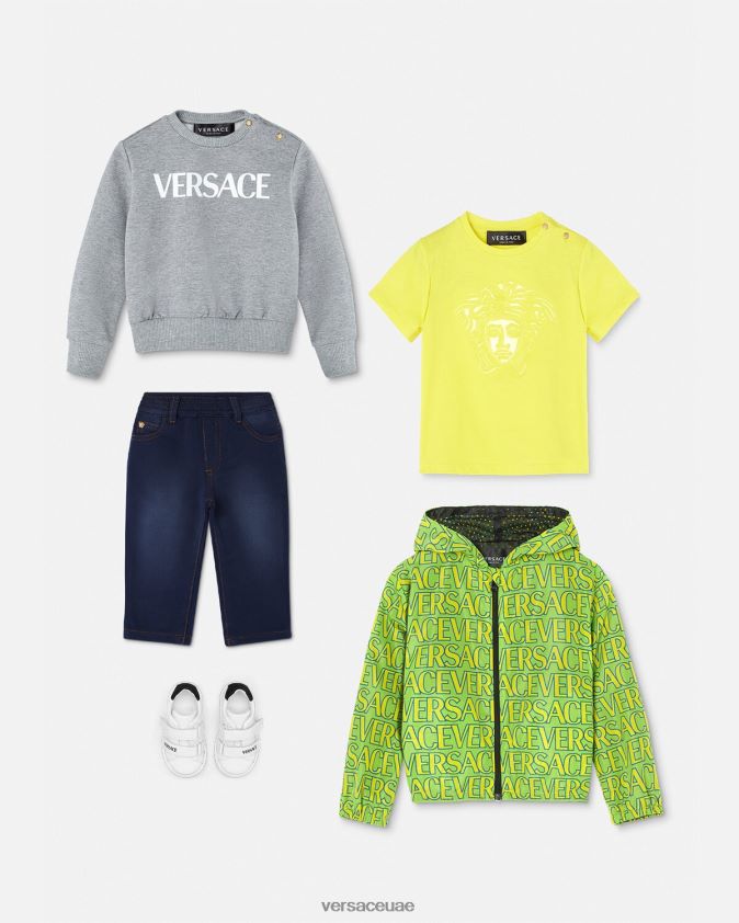 أطفال سويت شيرت بشعار الماركة للأطفال Versace رمادي 0FVD2J1856 ملابس