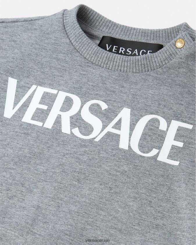 أطفال سويت شيرت بشعار الماركة للأطفال Versace رمادي 0FVD2J1856 ملابس