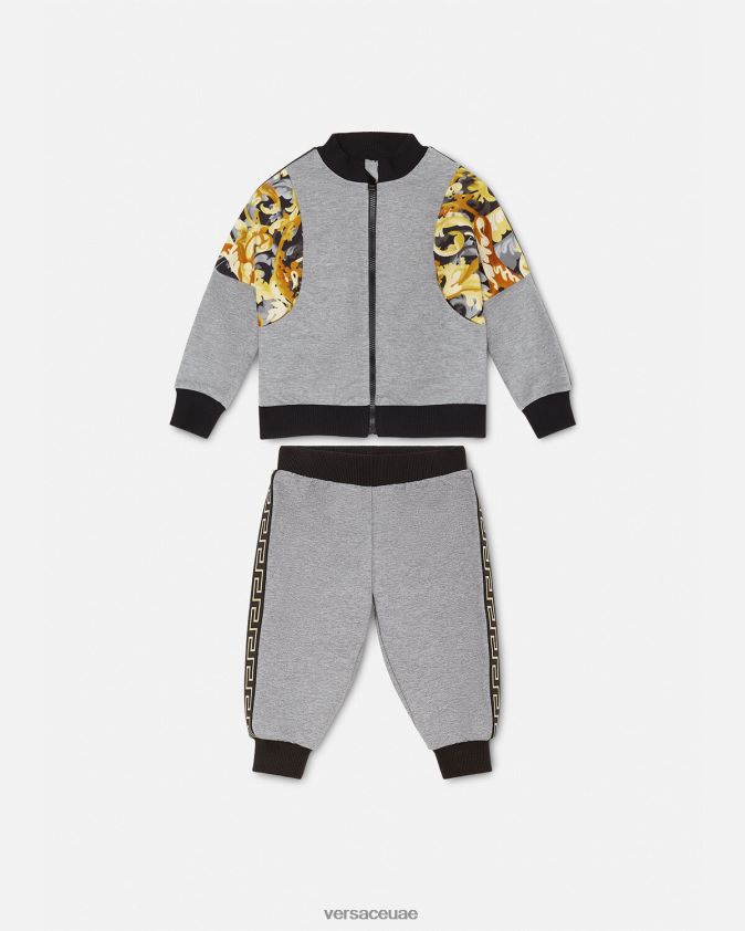 أطفال مجموعة عرق الأطفال من باروكو Versace الرمادي والطباعة 0FVD2J1884 ملابس