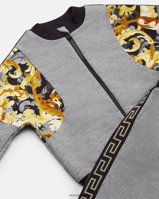 أطفال مجموعة عرق الأطفال من باروكو Versace الرمادي والطباعة 0FVD2J1884 ملابس