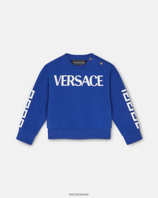 أطفال سويت شيرت بشعار الماركة للأطفال Versace أزرق 0FVD2J1888 ملابس