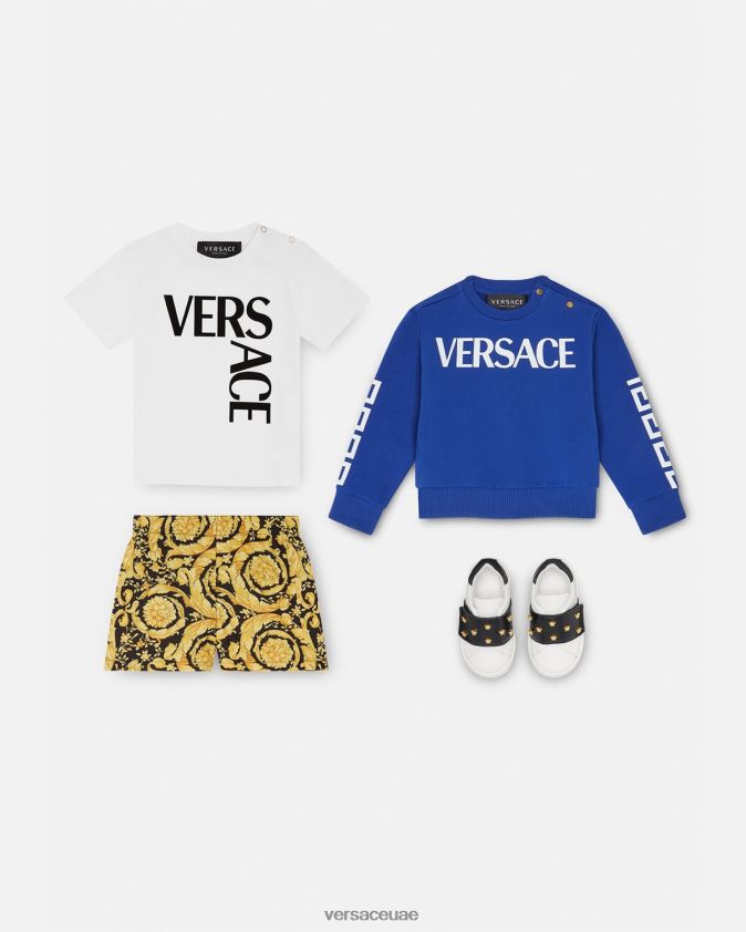 أطفال سويت شيرت بشعار الماركة للأطفال Versace أزرق 0FVD2J1888 ملابس