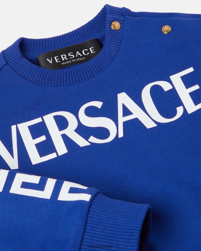 أطفال سويت شيرت بشعار الماركة للأطفال Versace أزرق 0FVD2J1888 ملابس
