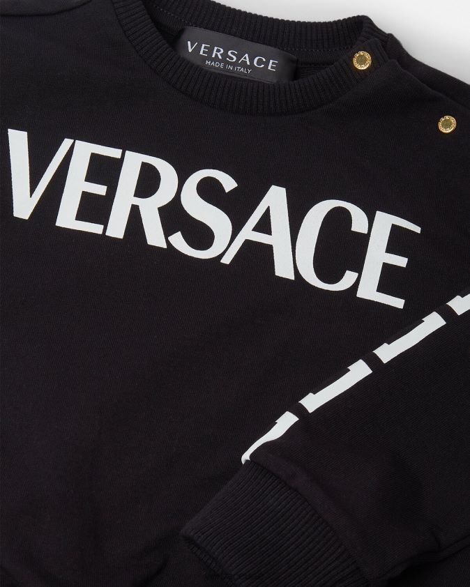 أطفال سويت شيرت بشعار الماركة للأطفال Versace أسود 0FVD2J1905 ملابس