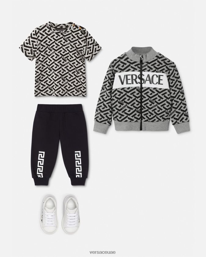 أطفال تي شيرت لا غريكا للأطفال Versace الرمادي والطباعة 0FVD2J1910 ملابس