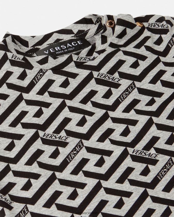 أطفال تي شيرت لا غريكا للأطفال Versace الرمادي والطباعة 0FVD2J1910 ملابس