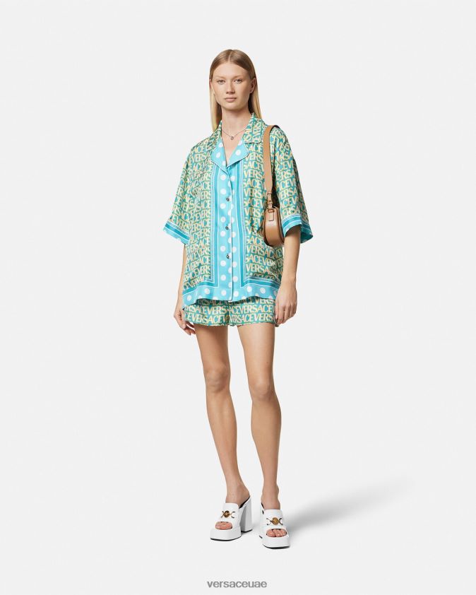 نحيف كل انحاء السراويل الحرير Versace مطبعة 0FVD2J191 ملابس