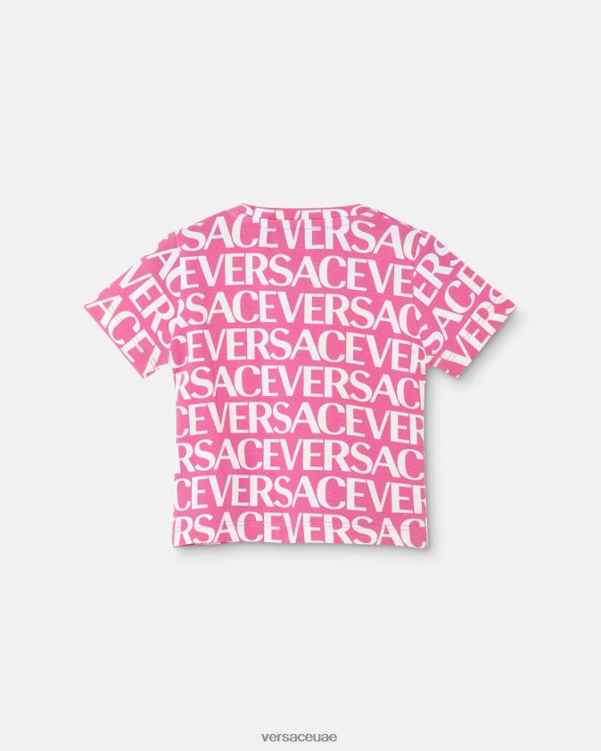 أطفال كل انحاء الطفل تي شيرت Versace الوردي والطباعة 0FVD2J1920 ملابس