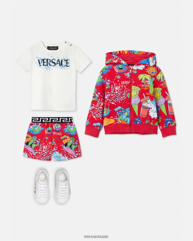 أطفال هوديي بسحاب للأطفال من ميدوسا صنيز Versace أحمر 0FVD2J1927 ملابس
