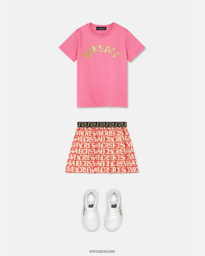 أطفال شعار تي شيرت Versace لون القرنفل 0FVD2J1932 ملابس